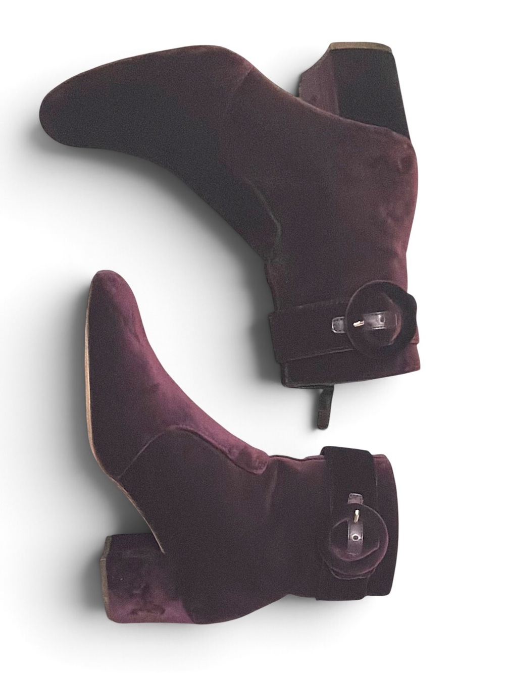 Nine West Quilby Velvet Ankle Boot in Dark Purple - Picture 5 of 8